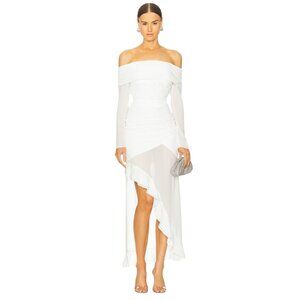 Line & Dot Owens Midi Dress in Ivory Medium New Womens Maxi Gown